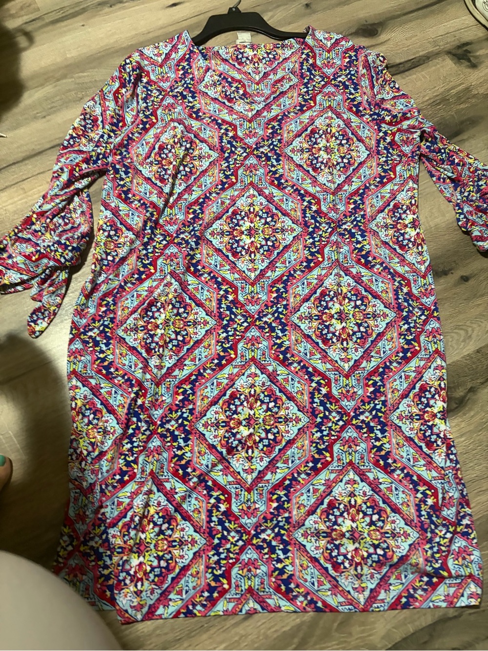 Chico's Multicolor Geometric Floral Shift Dress- size 3 (16-18)